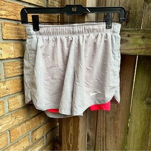 Nike Women's Athletic Shorts in Gray with Pink Accent